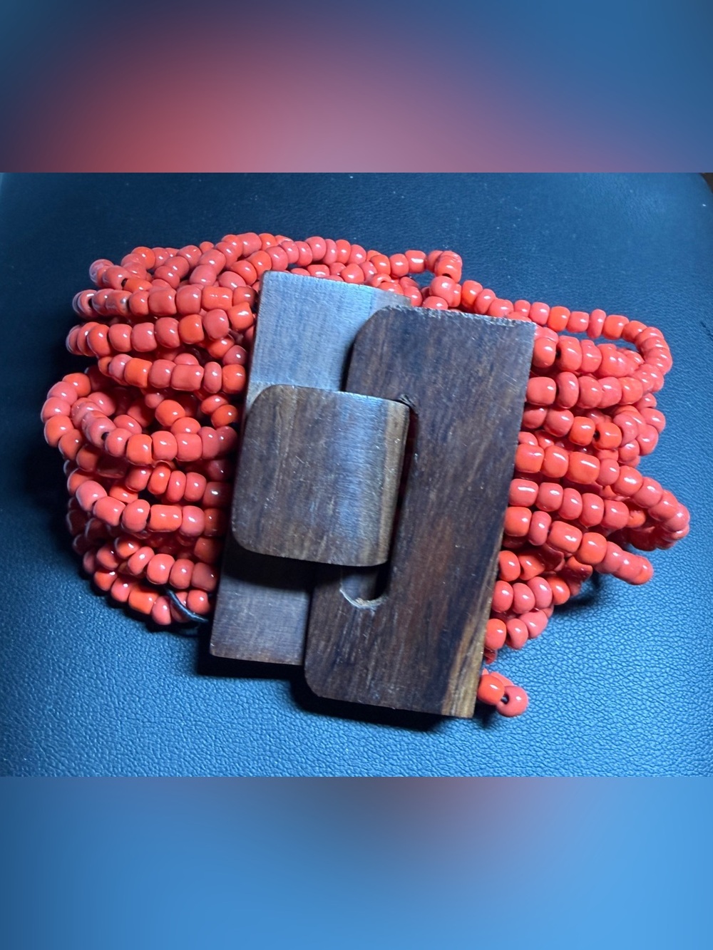Hand Crafted Red Multi-Strand Bracelet - Picture 4 of 5